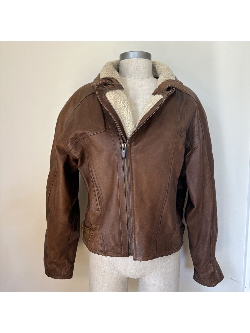 Vintage Wilsons Leather Shearling Jacket 70s Penny Lane Bomber L